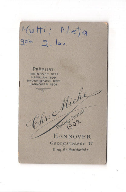 Fotografie Damenportrait - Hannover 1900er / CDV C1-14