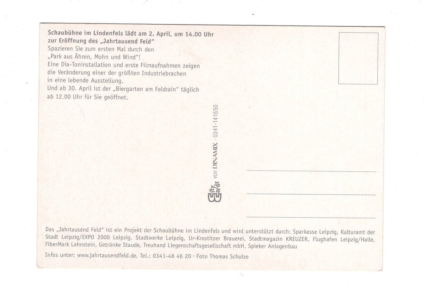 Ansichtskarte Leipzig / Schaubühne im Lindenfels / Jahrtausend Feld / H1-64