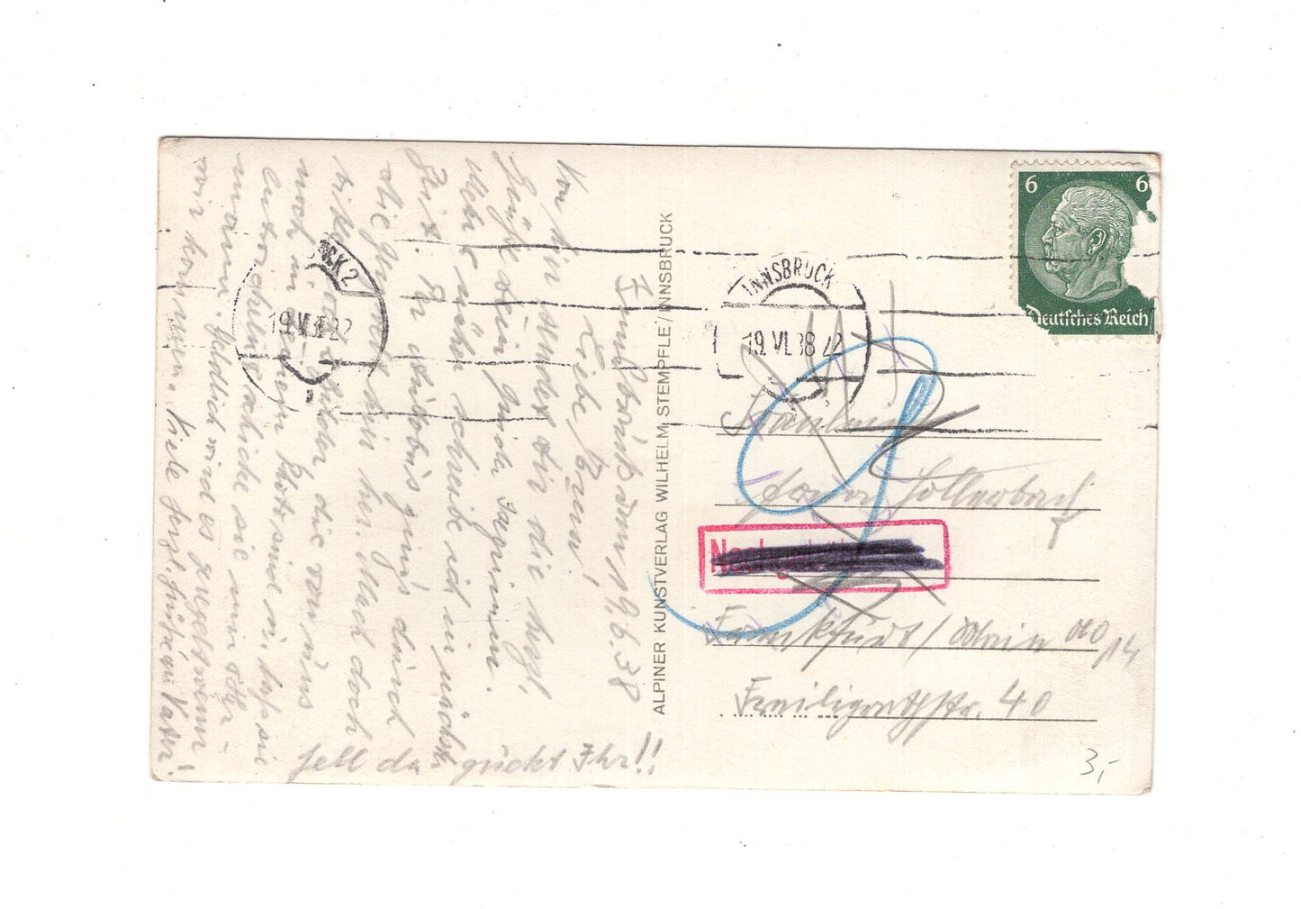 Ansichtskarte Innsbruck gegen Norden / Tirol / Österreich - 1938