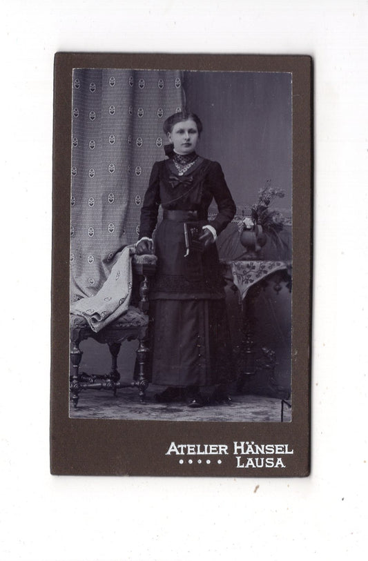Fotografie Feines junges Mädchen - Lausa / Dresden um 1910 / CDV M1-37