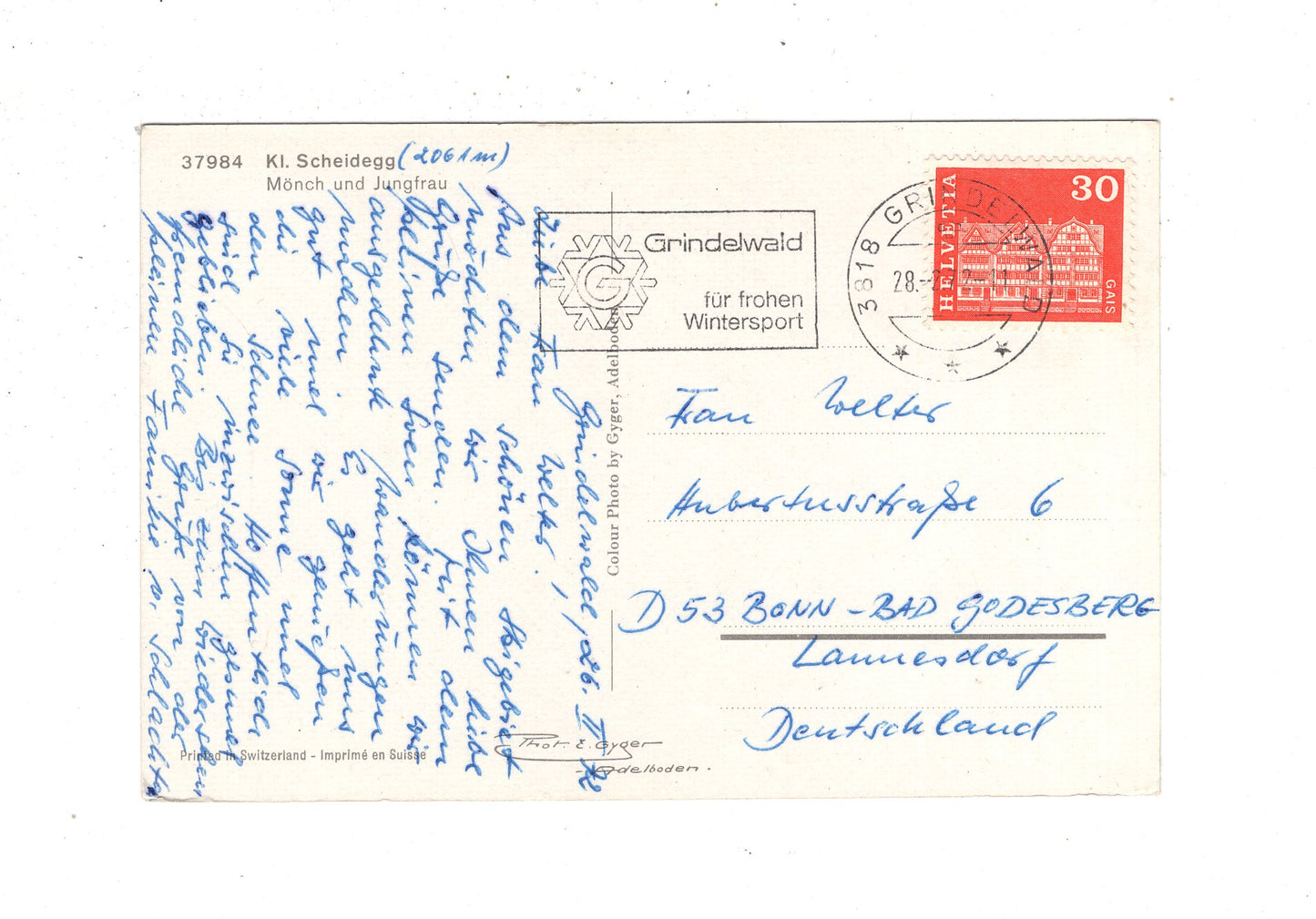 Ansichtskarte Kleine Scheidegg / Mönch und Jungfrau / Schweiz