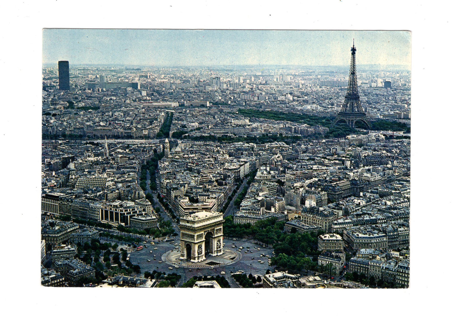Ansichtskarte Paris / Arc de Triomphe / Tour Eiffel / Frankreich