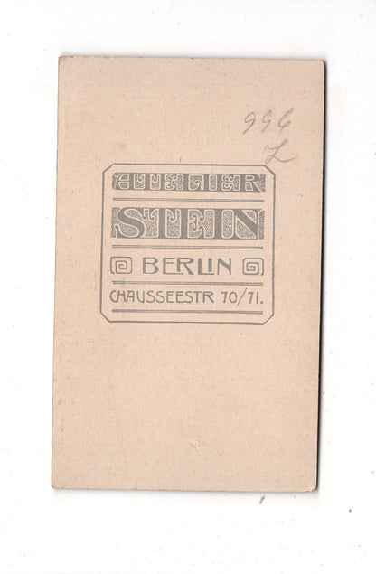 Fotografie Feines junges Mädchen - Berlin um 1900 / CDV M1-37