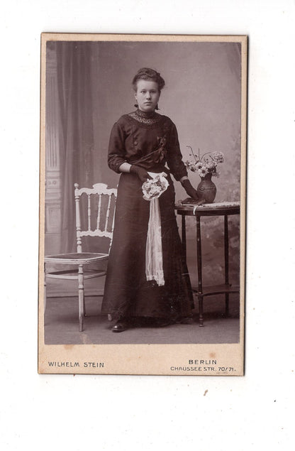 Fotografie Feines junges Mädchen - Berlin um 1900 / CDV M1-37
