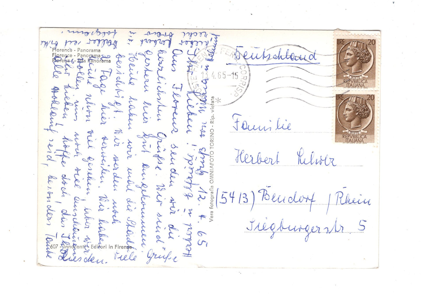 Ansichtskarte Firenze Florenz / Italien / N1-57