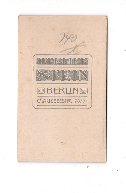 Fotografie Feines junges Mädchen - Berlin um 1900 / CDV M1-37