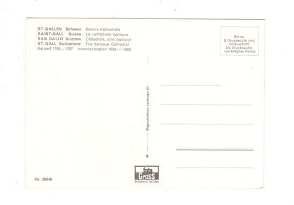 Ansichtskarte Barock-Kathedrale St. Gallen / Schweiz