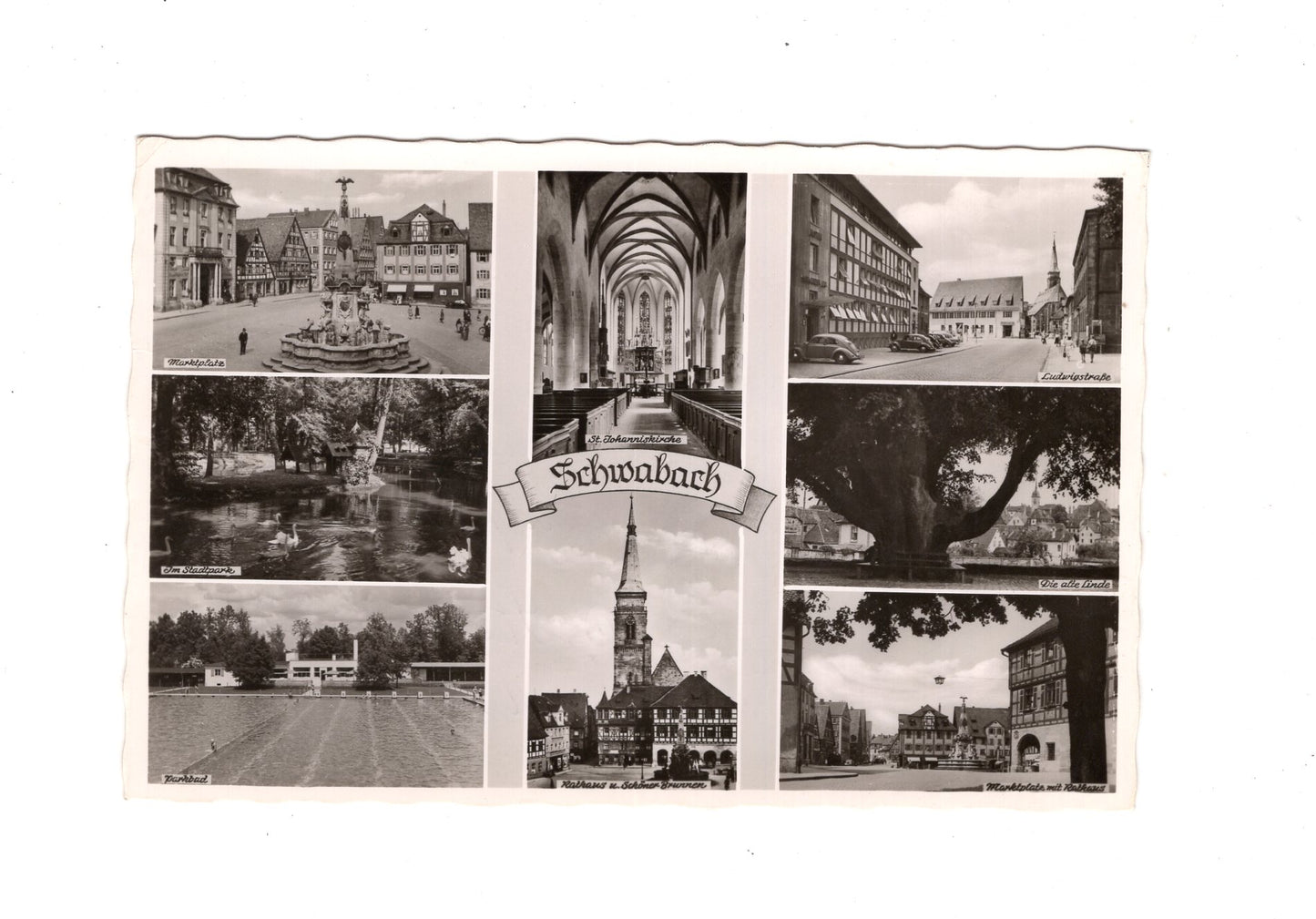 Ansichtskarte Schwabach / Marktplatz +++