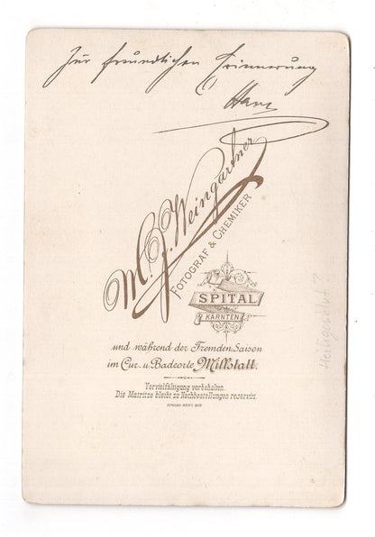 Fotografie Mann vor seinem Haus in Heiligenblut ? - Spital in Kärnten 1880er / CAB V-21