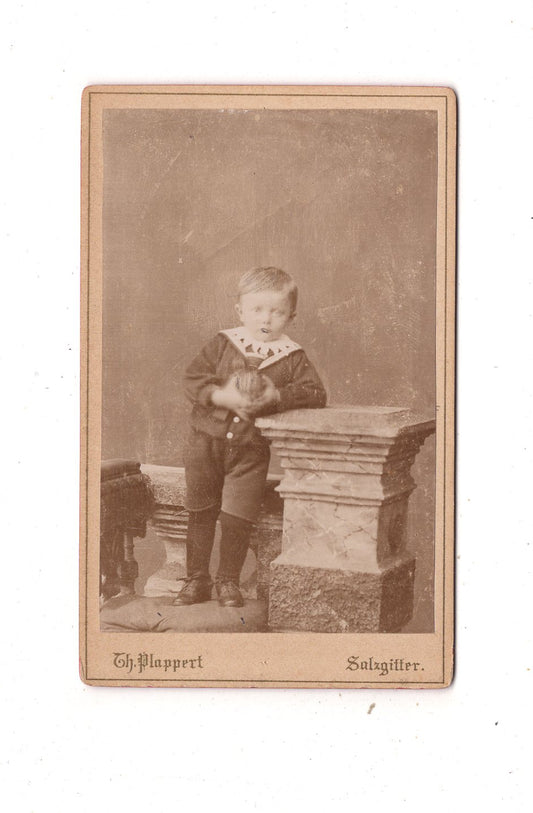 Fotografie Niedlicher kleiner Junge - Salzgitter1880er / CDV M1-17