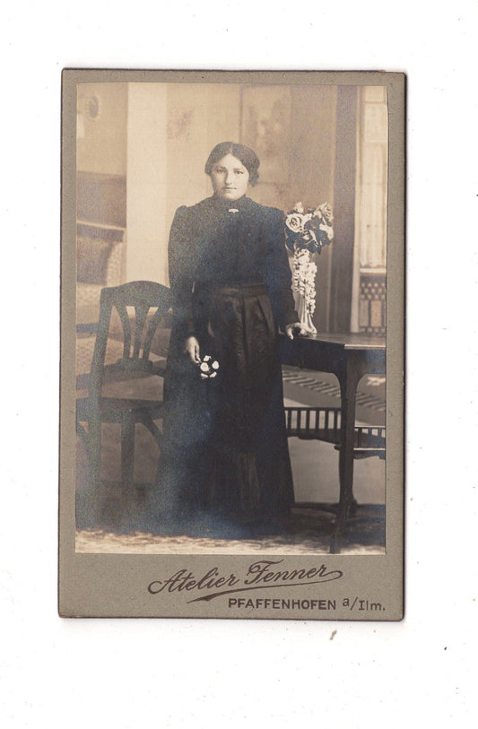 Fotografie Feines junges Mädchen - Pfaffenhofen 1910er / CDV M1-37