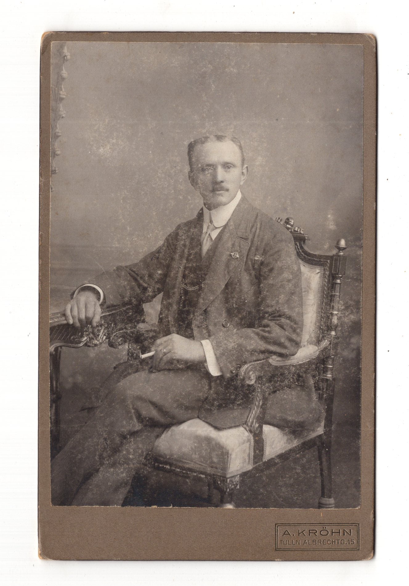 Fotografie Feiner Herr mit Widmung - Tulln 1915