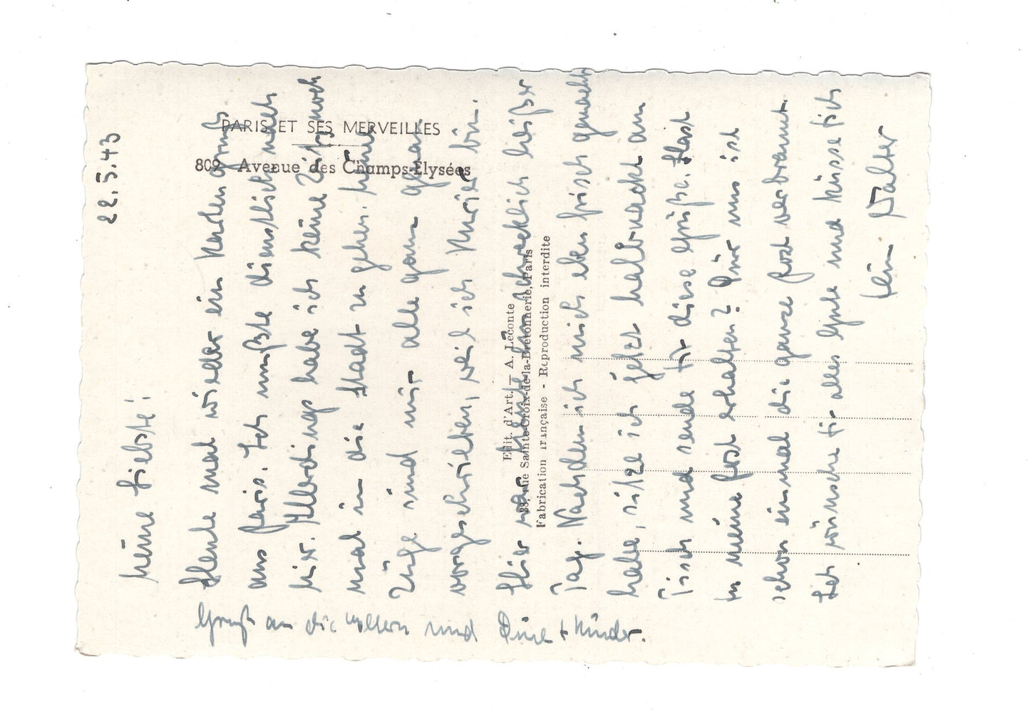 Ansichtskarte Paris / Avenue des Champs Elysees / Frankreich