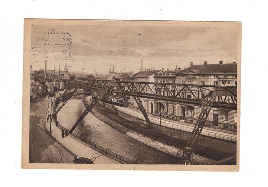 Ansichtskarte Wuppertal-Barmen / Schwebebahn an der Werther Brücke / J1-58