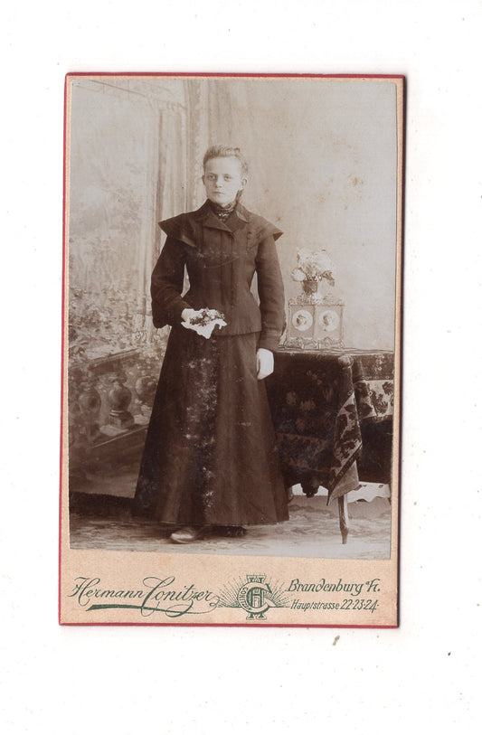 Fotografie Feines junges Mädchen - Brandenburg an der Havel 1890er / CDV M1-37