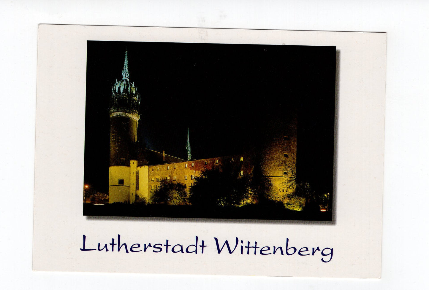 Ansichtskarte Lutherstadt Wittenberg / Schlosskirche mit ehem. Schloss