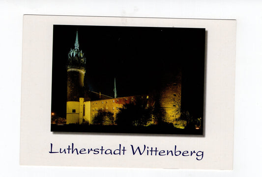 Ansichtskarte Lutherstadt Wittenberg / Schlosskirche mit ehem. Schloss