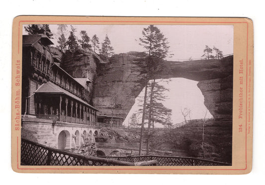 Fotografie Prebischtor mit Hotel / Böhm. Schweiz / Tschechien - 1890er / CAB V-21