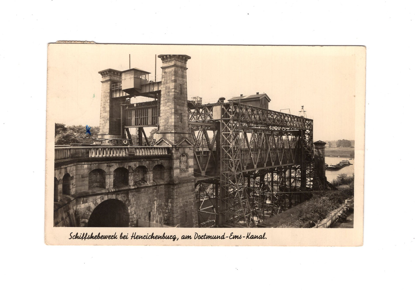 Ansichtskarte Schiffshebewerk bei Henrichenburg am Dortmund-Ems-Kanal