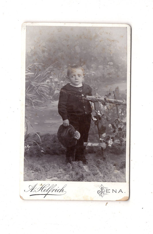 Fotografie Niedlicher kleiner Junge - Jena 1890er / CDV M1-17
