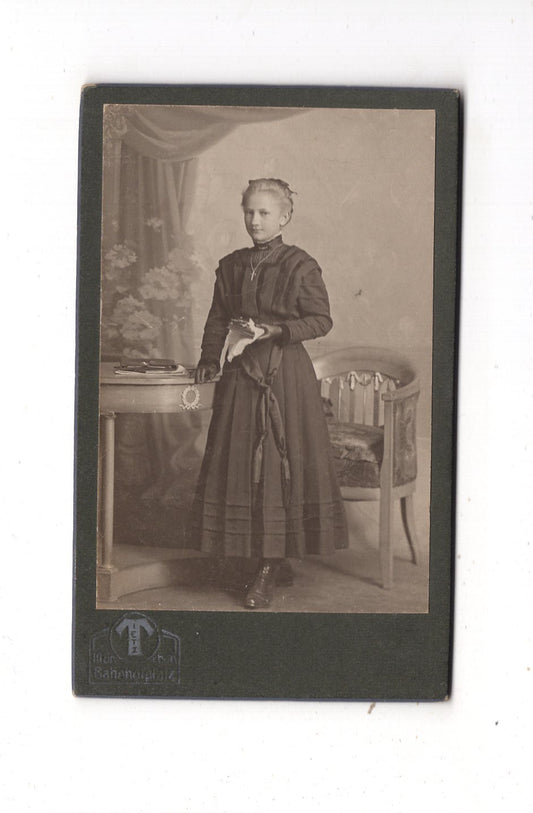 Fotografie Feines junges Mädchen - München um 1910er / CDV M1-37