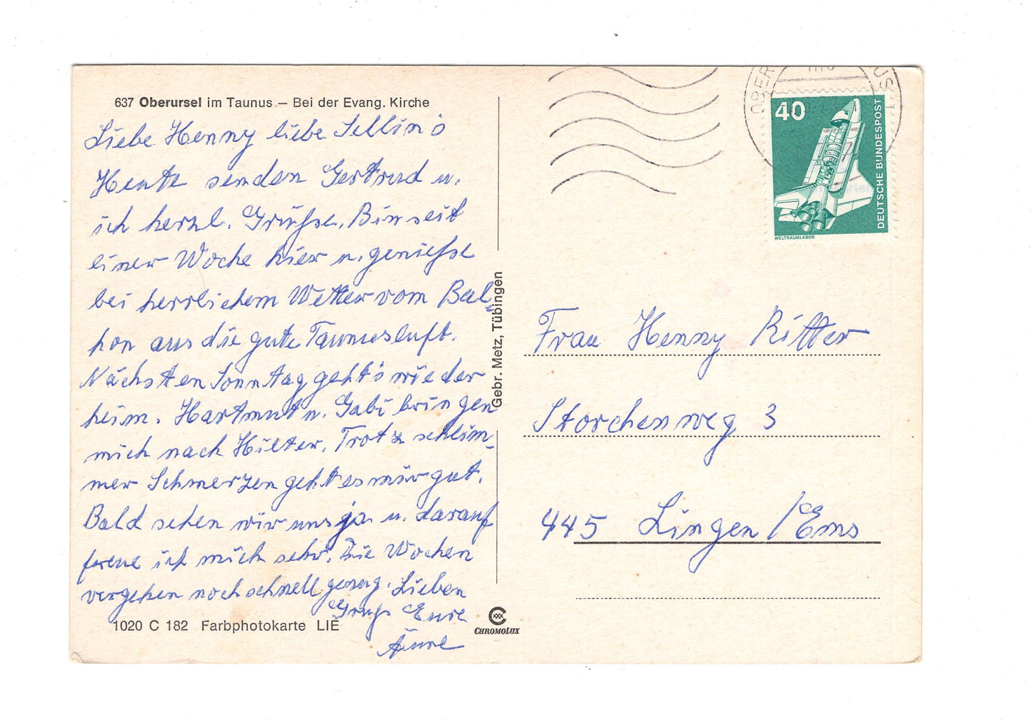 Ansichtskarte Oberursel im Taunus / Bei der Evang. Kirche / H1-64