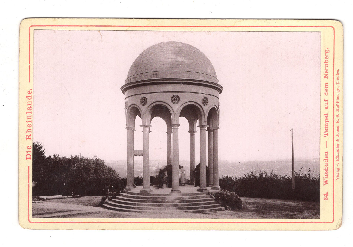 Fotografie Wiesbaden / Tempel auf dem Neroberg - 1890er / CAB V-21