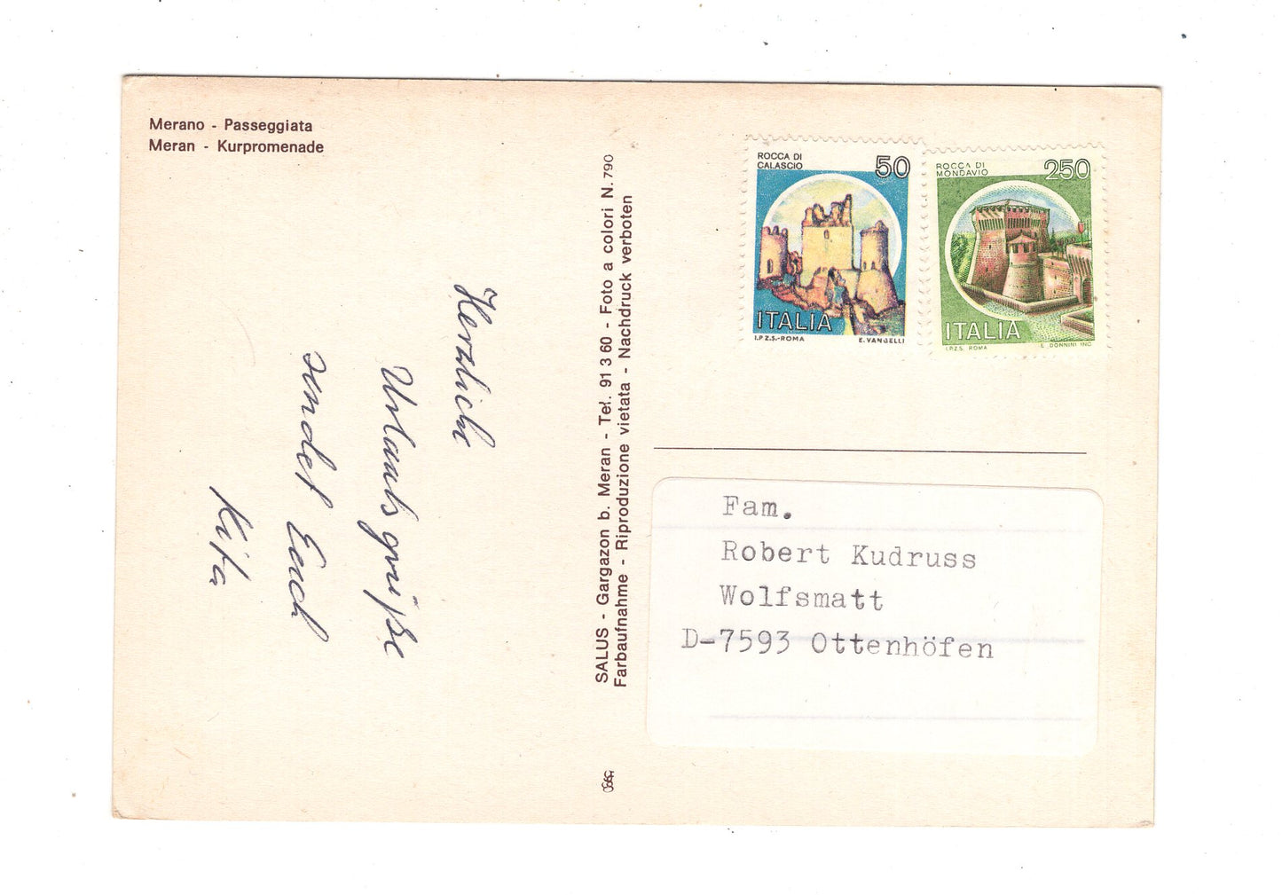 Ansichtskarte Merano Meran / Kurpromenade / Italien / N1-57