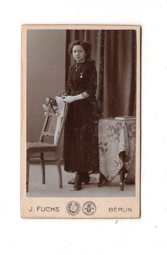 Fotografie Feines junges Mädchen - Berlin um 1900 / CDV M1-37