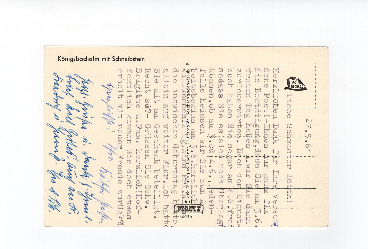 Ansichtskarte Königsbachalm mit Schneibstein / Österreich
