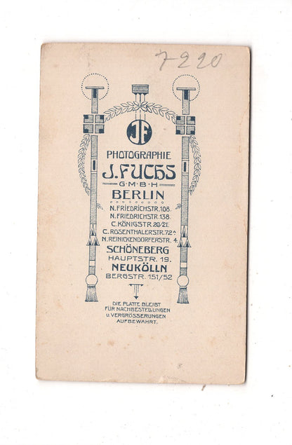 Fotografie Feines junges Mädchen - Berlin um 1900 / CDV M1-37