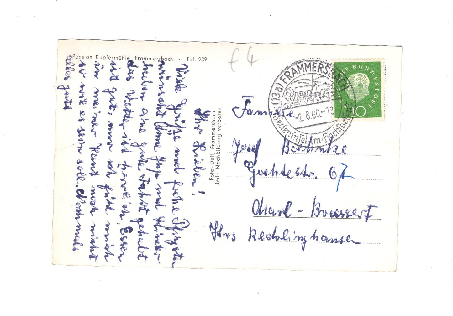 Ansichtskarte Frammersbach / Spessart / Kupfermühle - Forsthaus