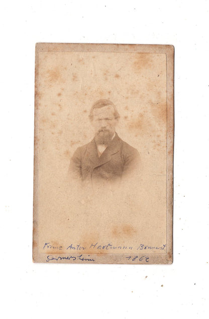 Fotografie Herrenportrait / Franz Anton Hartmann aus Germersheim - 1860er