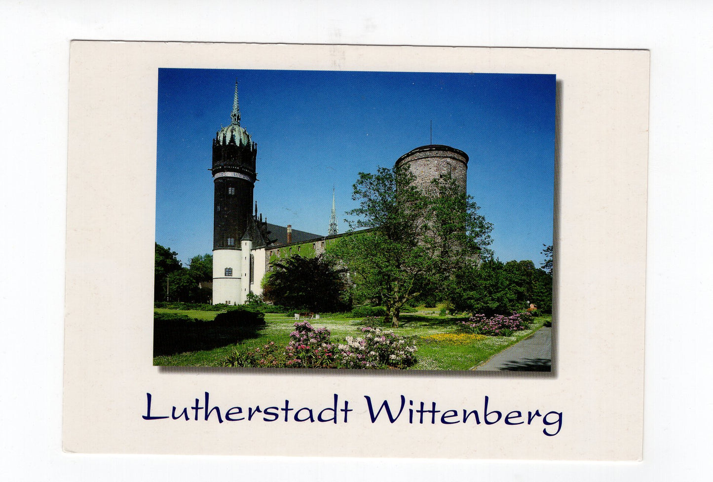 Ansichtskarte Lutherstadt Wittenberg / Schlosskirche mit ehem. Schloss