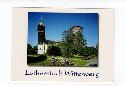 Ansichtskarte Lutherstadt Wittenberg / Schlosskirche mit ehem. Schloss