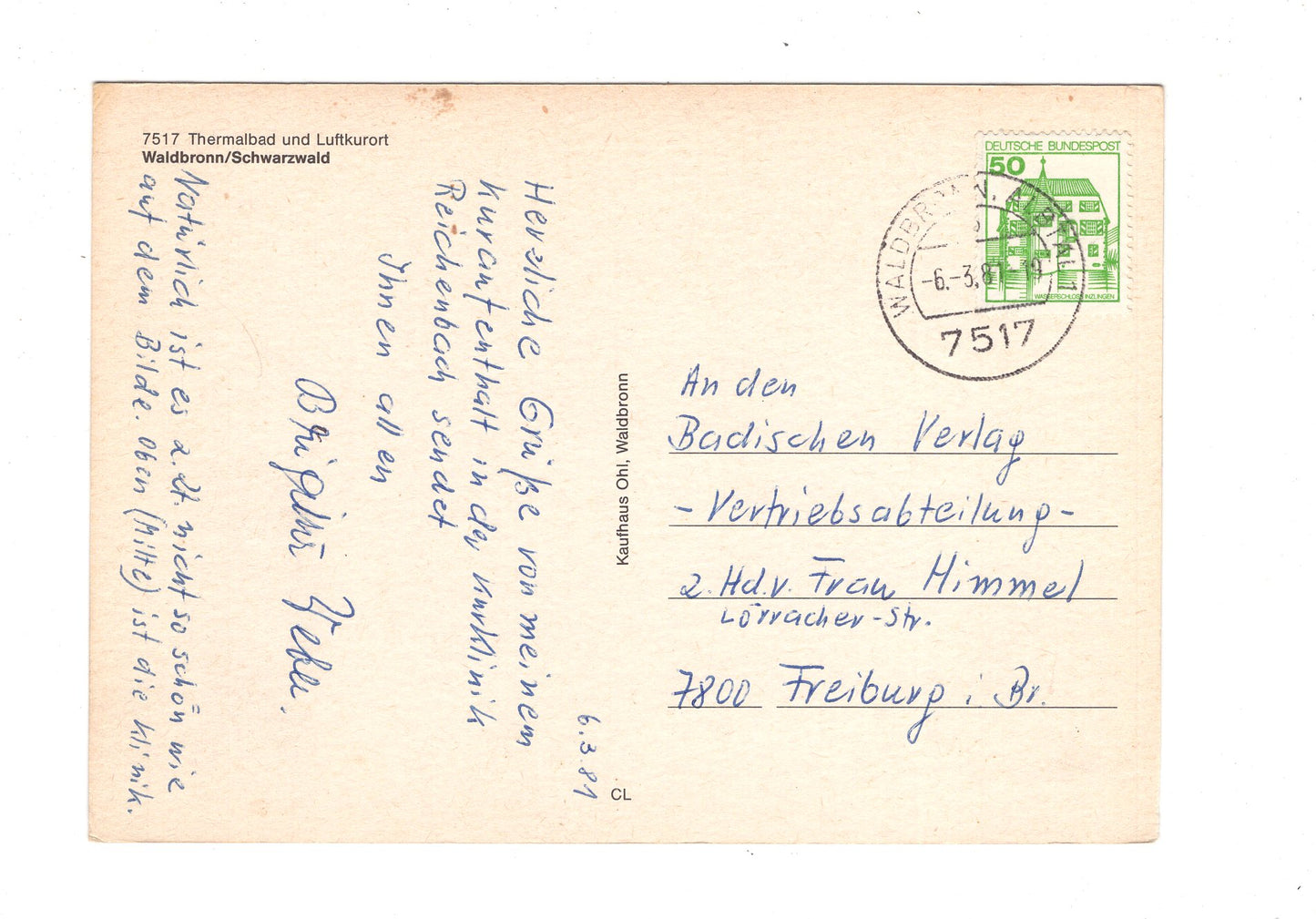 Ansichtskarte Waldbronn / Schwarzwald / G1-67