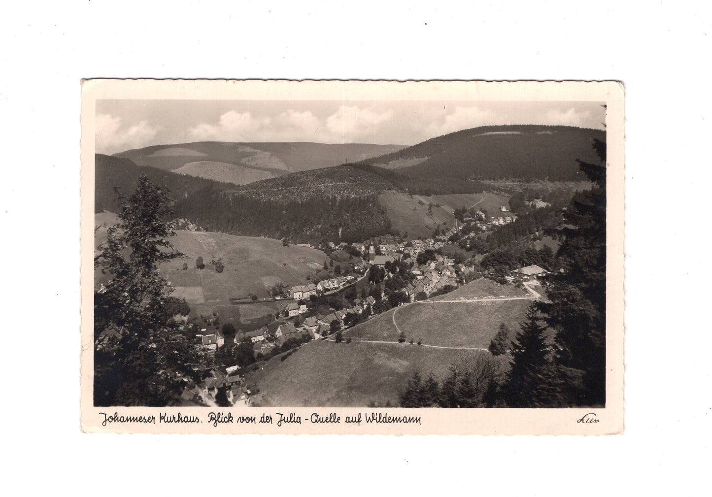 Ansichtskarte Johanneser Kurhaus / Blick von der Julia-Quelle auf Wildemann