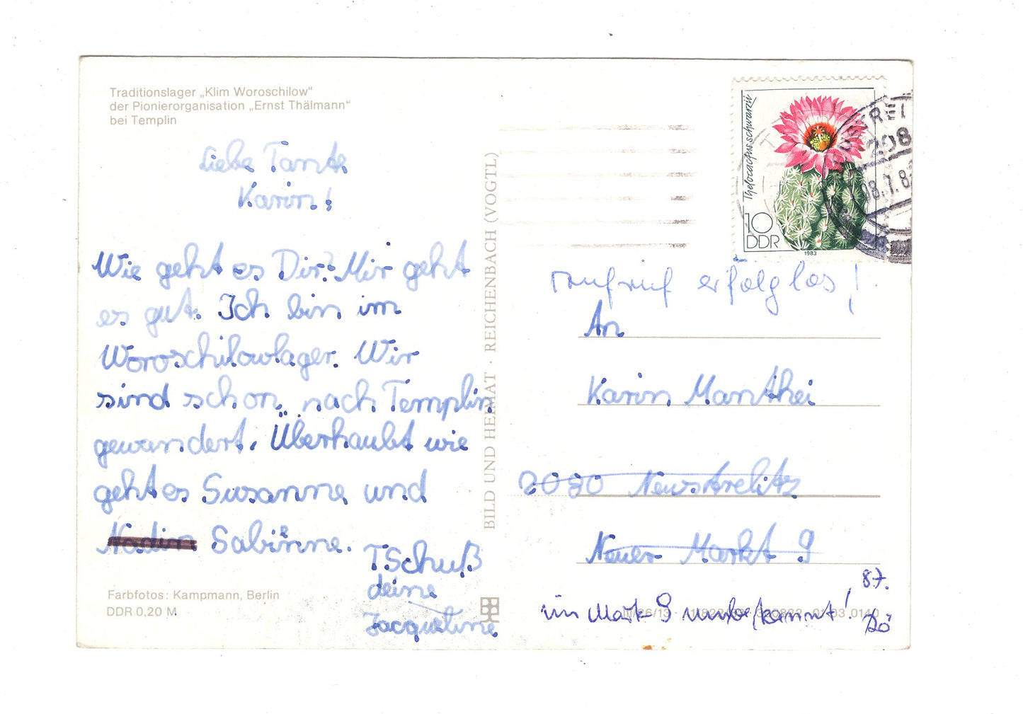 Ansichtskarte Traditionslager Klim Woroschilow bei Templin / H1-64