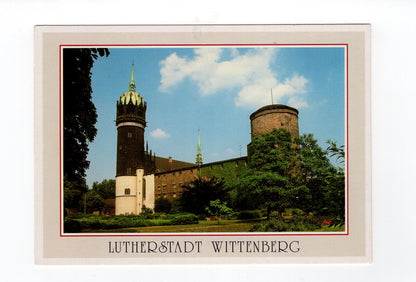 Ansichtskarte Lutherstadt Wittenberg / Schlosskirche mit ehem. Schloss