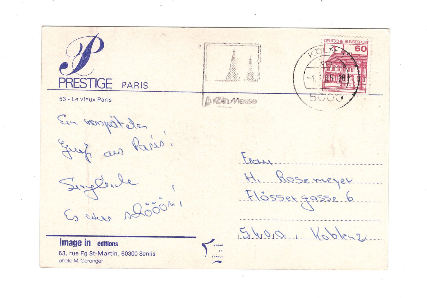 Ansichtskarte Paris / Frankreich