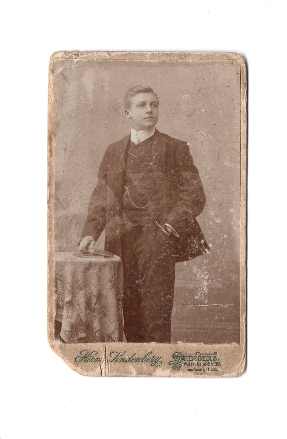 Fotografie Feiner Herr mit Widmung - Dresden 1904