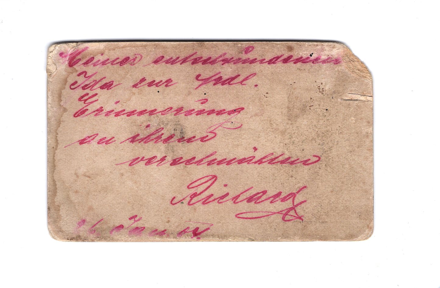 Fotografie Feiner Herr mit Widmung - Dresden 1904