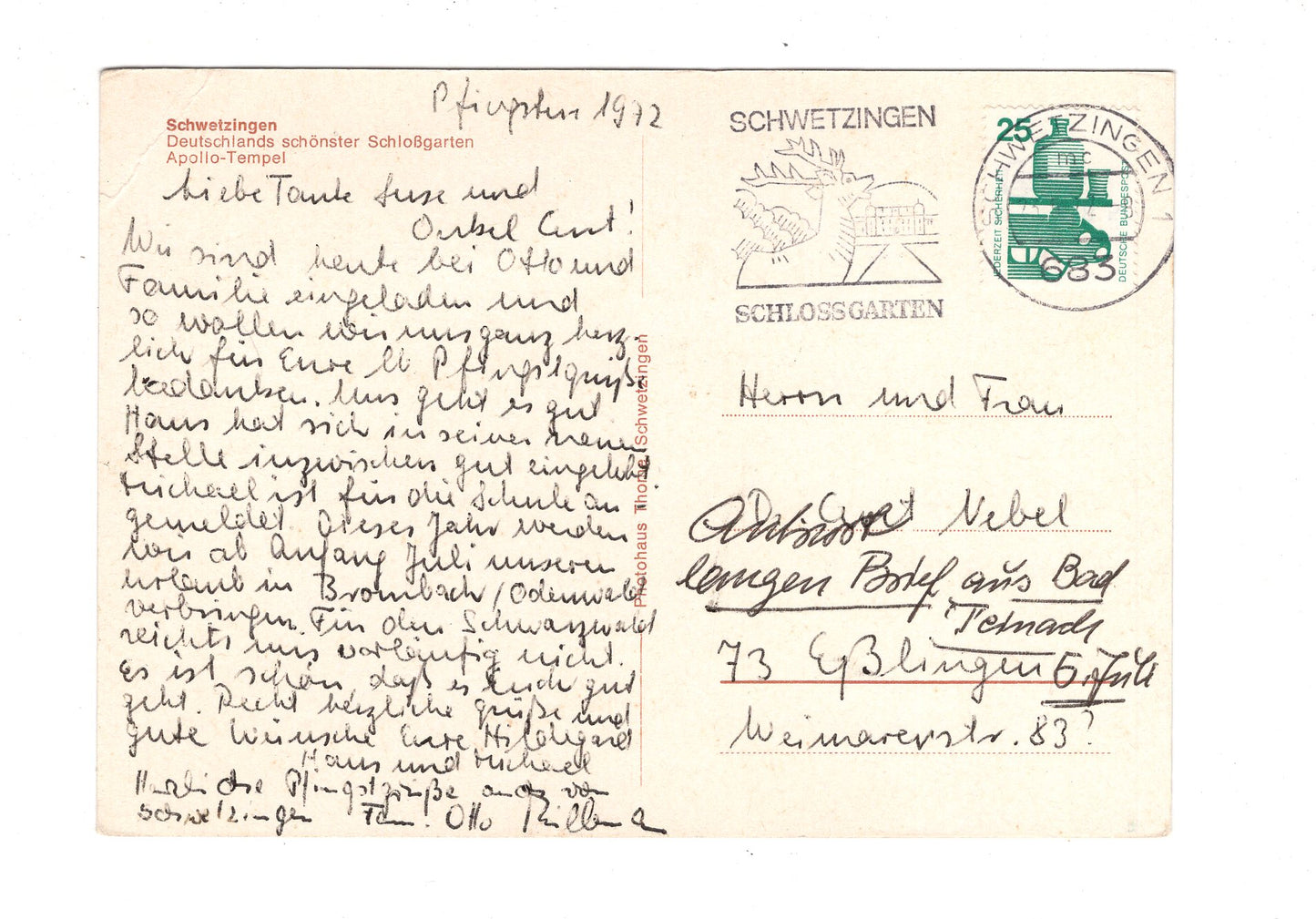 Ansichtskarte Schwetzingen / Schlossgarten / Apollo-Tempel / H1-64