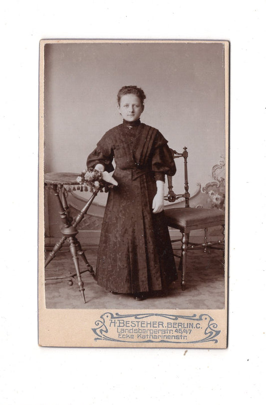 Fotografie Feines junges Mädchen - Berlin um 1900 / CDV M1-37
