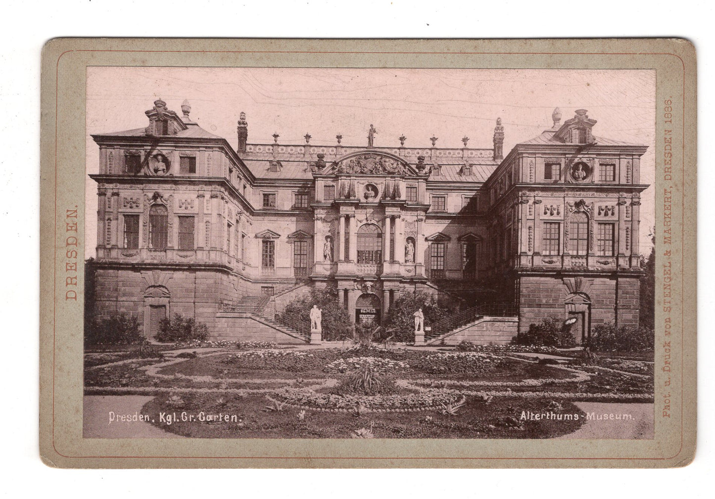 Fotografie Dresden / Kgl. Gr. Garten / Altertums-Museum - 1886 / CAB V-21