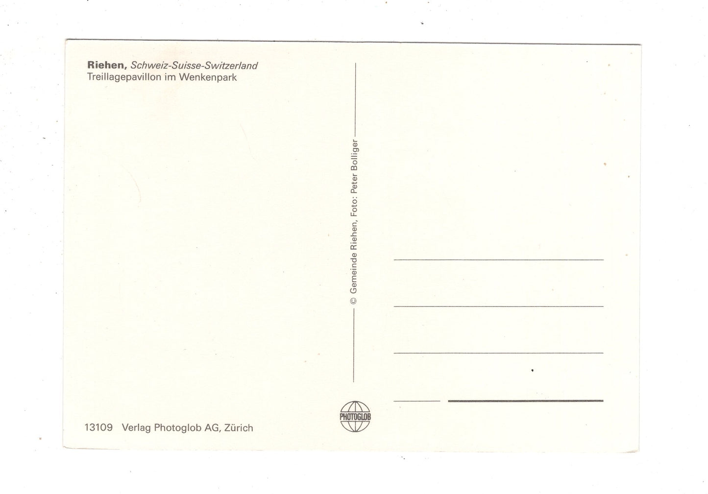 Ansichtskarte Riehen / Treillagepavillon im Wenkenpark / Schweiz