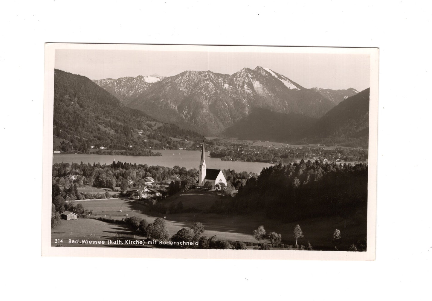 Ansichtskarte Bad Wiessee / Kath. Kirche / mit Bodenschneid