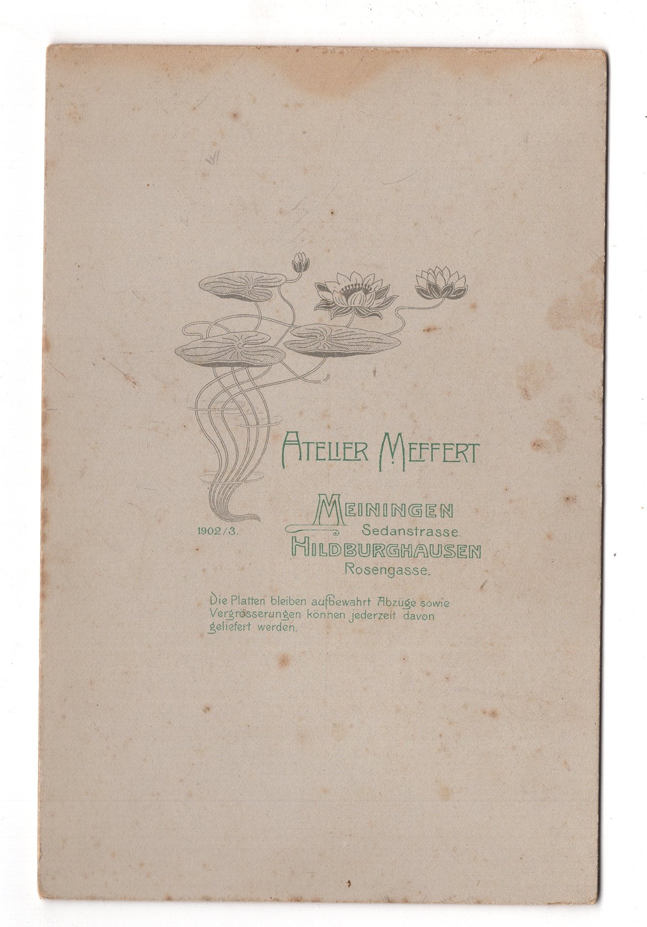 Fotografie Feines Paar - Meiningen / Hildburghausen 1902-03 / CAB X-23