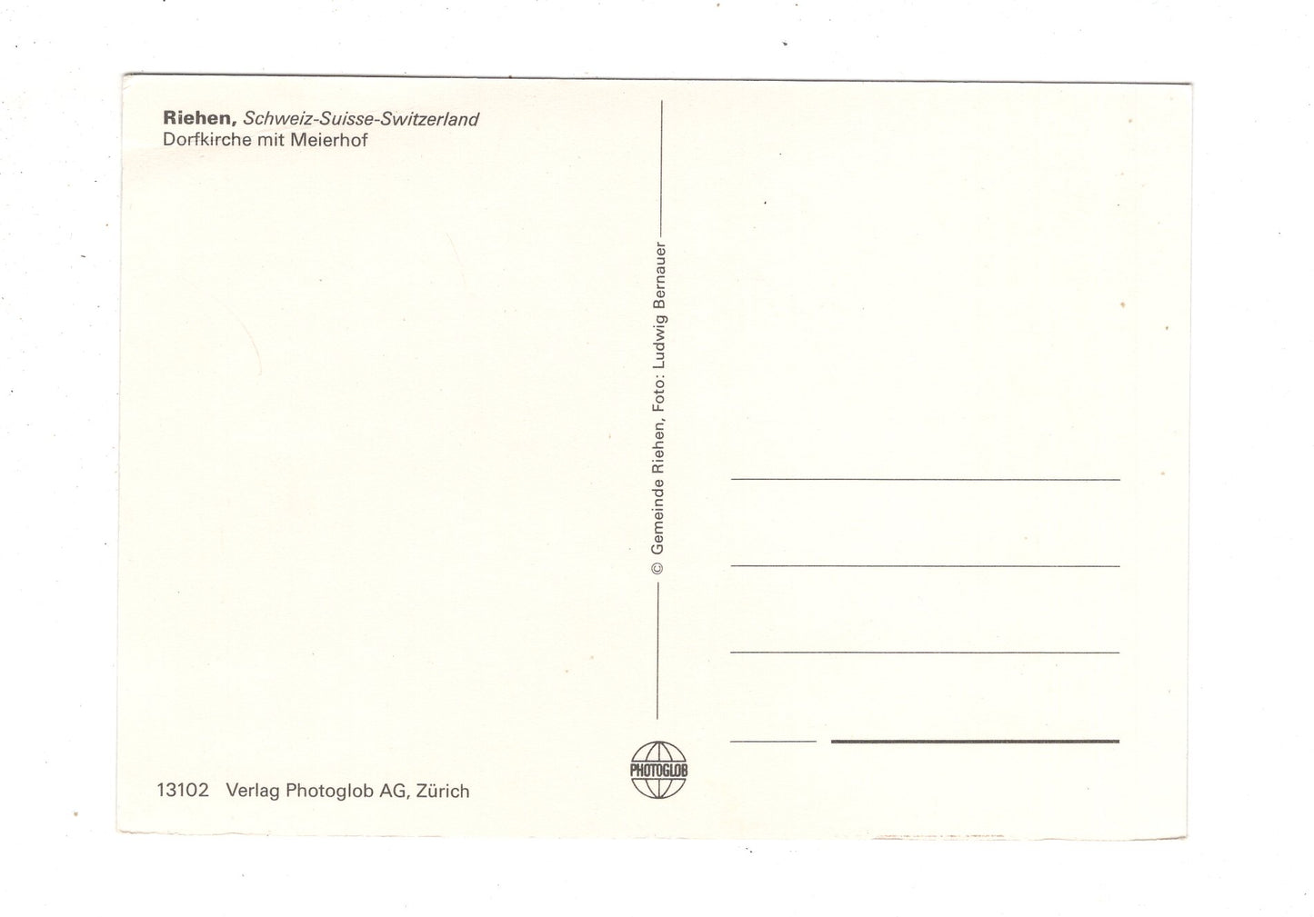 Ansichtskarte Riehen / Dorfkirche mit Meierhof / Schweiz