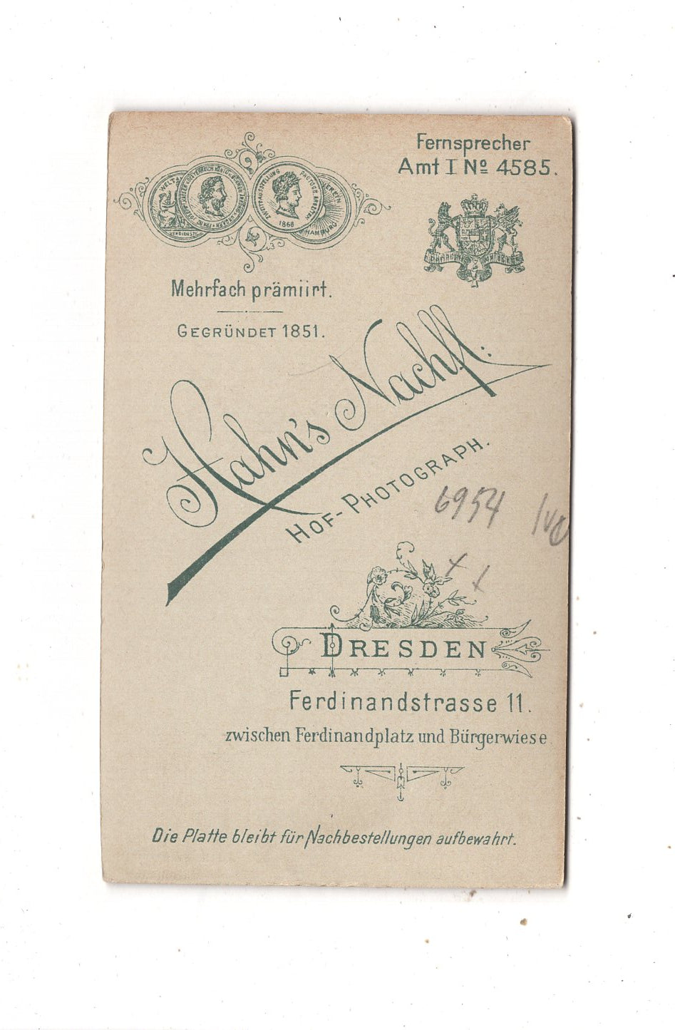 Fotografie Feines junges Mädchen - Dresden 1890er